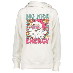 Big Nick Energy Funny Santa Xmas Retro Christmas Womens Funnel Neck Pullover Hood