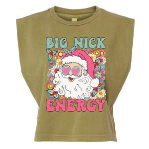 Big Nick Energy Funny Santa Xmas Retro Christmas Garment-Dyed Women's Muscle Tee