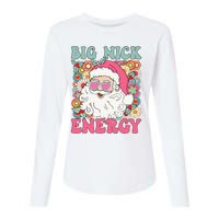 Big Nick Energy Funny Santa Xmas Retro Christmas Womens Cotton Relaxed Long Sleeve T-Shirt