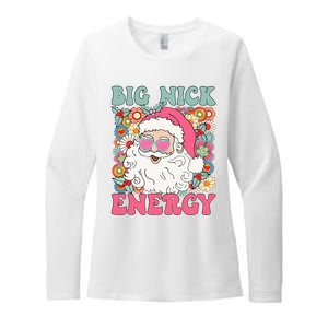 Big Nick Energy Funny Santa Xmas Retro Christmas Womens CVC Long Sleeve Shirt