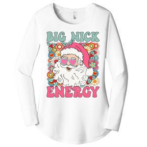 Big Nick Energy Funny Santa Xmas Retro Christmas Women's Perfect Tri Tunic Long Sleeve Shirt