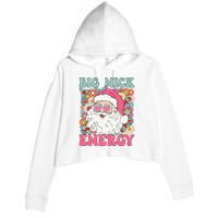 Big Nick Energy Funny Santa Xmas Retro Christmas Crop Fleece Hoodie