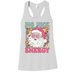 Big Nick Energy Funny Santa Xmas Retro Christmas Women's Racerback Tank