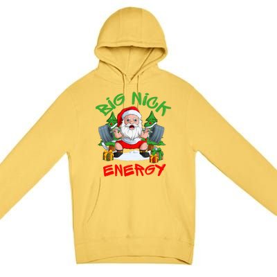 Big Nick Energy Santa Gym Fitness Weight Lifting Christmas Gift Premium Pullover Hoodie