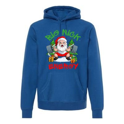 Big Nick Energy Santa Gym Fitness Weight Lifting Christmas Gift Premium Hoodie