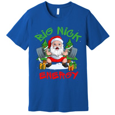 Big Nick Energy Santa Gym Fitness Weight Lifting Christmas Gift Premium T-Shirt