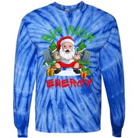 Big Nick Energy Santa Gym Fitness Weight Lifting Christmas Gift Tie-Dye Long Sleeve Shirt