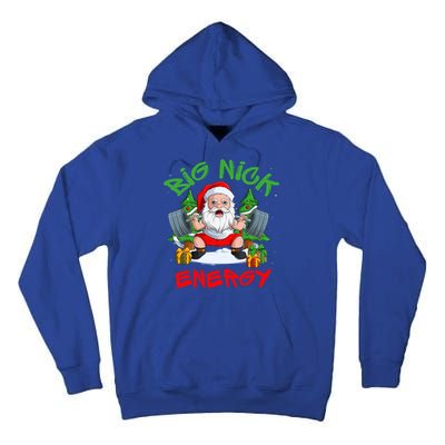 Big Nick Energy Santa Gym Fitness Weight Lifting Christmas Gift Tall Hoodie