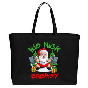 Big Nick Energy Santa Gym Fitness Weight Lifting Christmas Gift Cotton Canvas Jumbo Tote