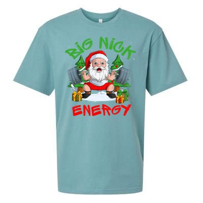 Big Nick Energy Santa Gym Fitness Weight Lifting Christmas Gift Sueded Cloud Jersey T-Shirt