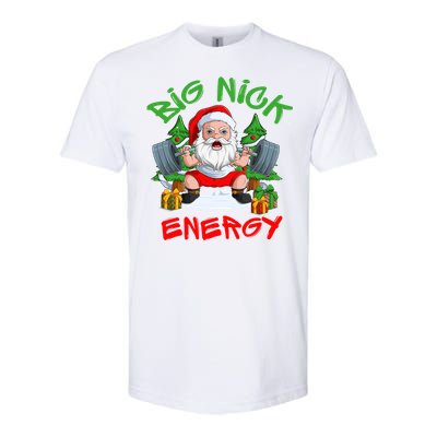 Big Nick Energy Santa Gym Fitness Weight Lifting Christmas Gift Softstyle CVC T-Shirt