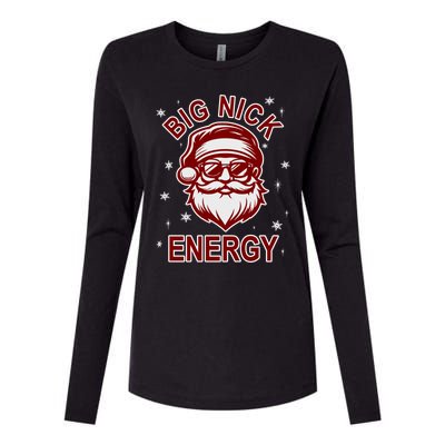 Big Nick Energy Santa Inappropriate Christmas Ugly Xmas Great Gift Womens Cotton Relaxed Long Sleeve T-Shirt