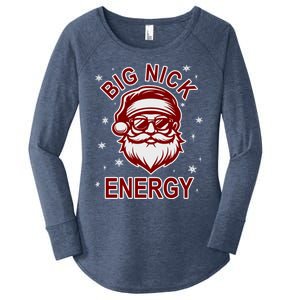 Big Nick Energy Santa Inappropriate Christmas Ugly Xmas Great Gift Women's Perfect Tri Tunic Long Sleeve Shirt