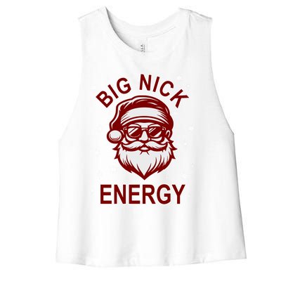 Big Nick Energy Santa Inappropriate Christmas Ugly Xmas Great Gift Women's Racerback Cropped Tank