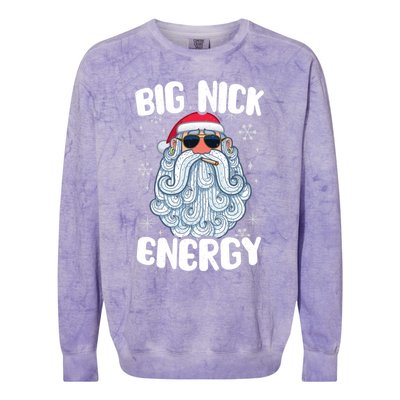 Big Nick Energy Retro Funny Santa Face Christmas Cool Gift Colorblast Crewneck Sweatshirt