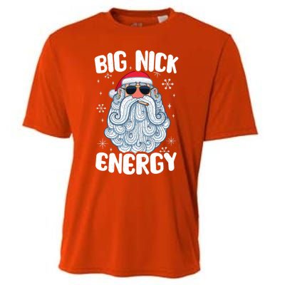 Big Nick Energy Retro Funny Santa Face Christmas Cool Gift Cooling Performance Crew T-Shirt