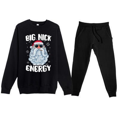 Big Nick Energy Retro Funny Santa Face Christmas Cool Gift Premium Crewneck Sweatsuit Set