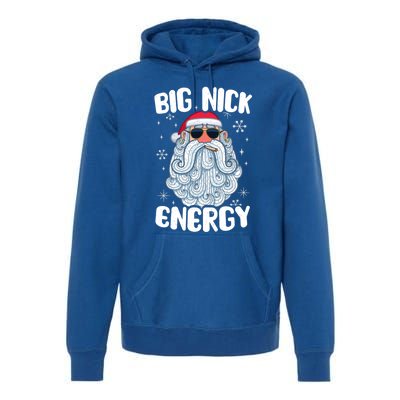 Big Nick Energy Retro Funny Santa Face Christmas Cool Gift Premium Hoodie