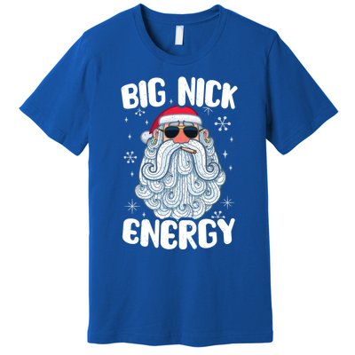 Big Nick Energy Retro Funny Santa Face Christmas Cool Gift Premium T-Shirt