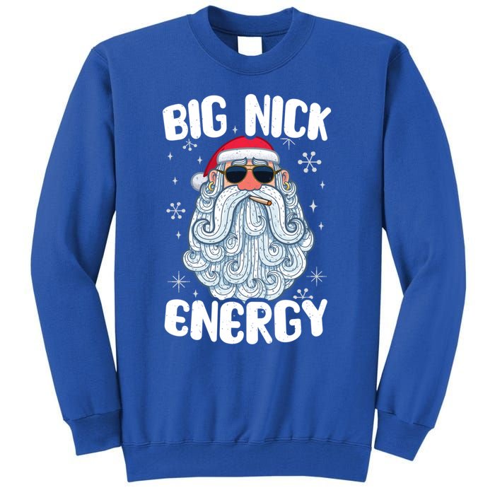 Big Nick Energy Retro Funny Santa Face Christmas Cool Gift Tall Sweatshirt