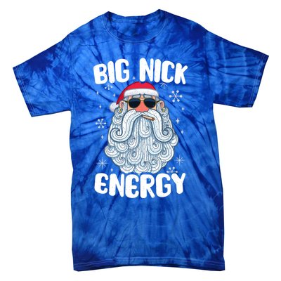 Big Nick Energy Retro Funny Santa Face Christmas Cool Gift Tie-Dye T-Shirt