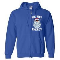 Big Nick Energy Retro Funny Santa Face Christmas Cool Gift Full Zip Hoodie