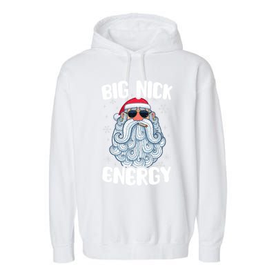 Big Nick Energy Retro Funny Santa Face Christmas Cool Gift Garment-Dyed Fleece Hoodie