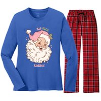 Big Nick Energy Santa Naughty Adult Humor Funny Christmas Meaningful Gift Women's Long Sleeve Flannel Pajama Set 