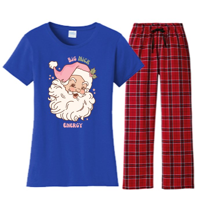 Big Nick Energy Santa Naughty Adult Humor Funny Christmas Meaningful Gift Women's Flannel Pajama Set