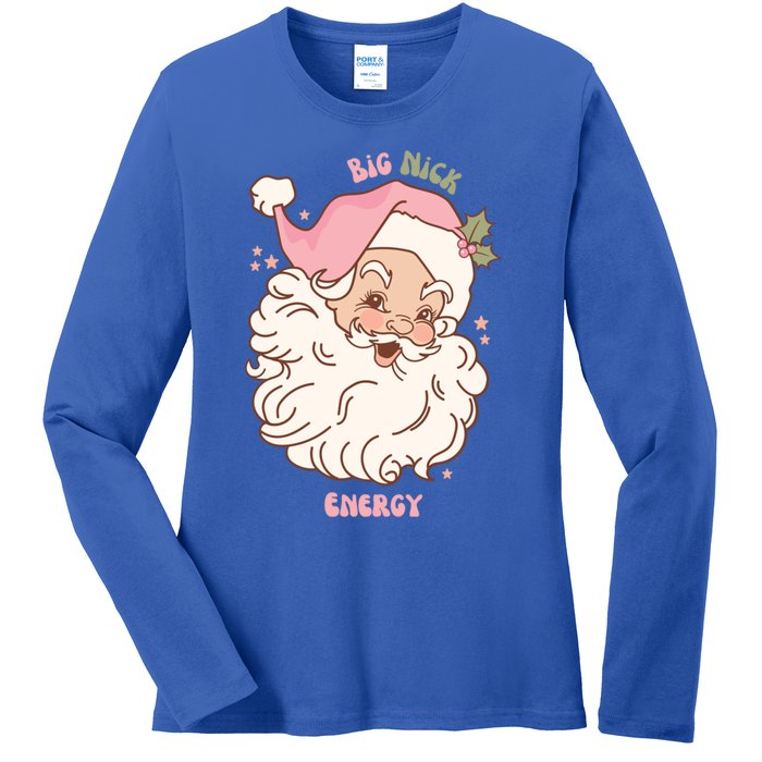 Big Nick Energy Santa Naughty Adult Humor Funny Christmas Meaningful Gift Ladies Long Sleeve Shirt