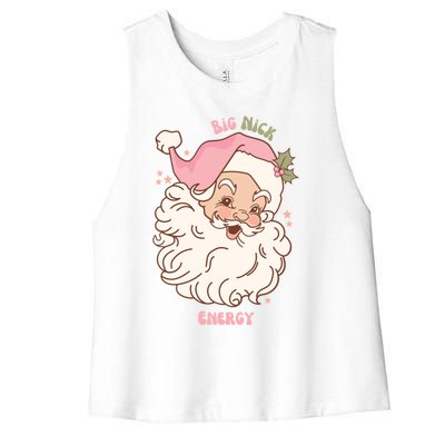 Big Nick Energy Santa Naughty Adult Humor Funny Christmas Meaningful Gift Women's Racerback Cropped Tank