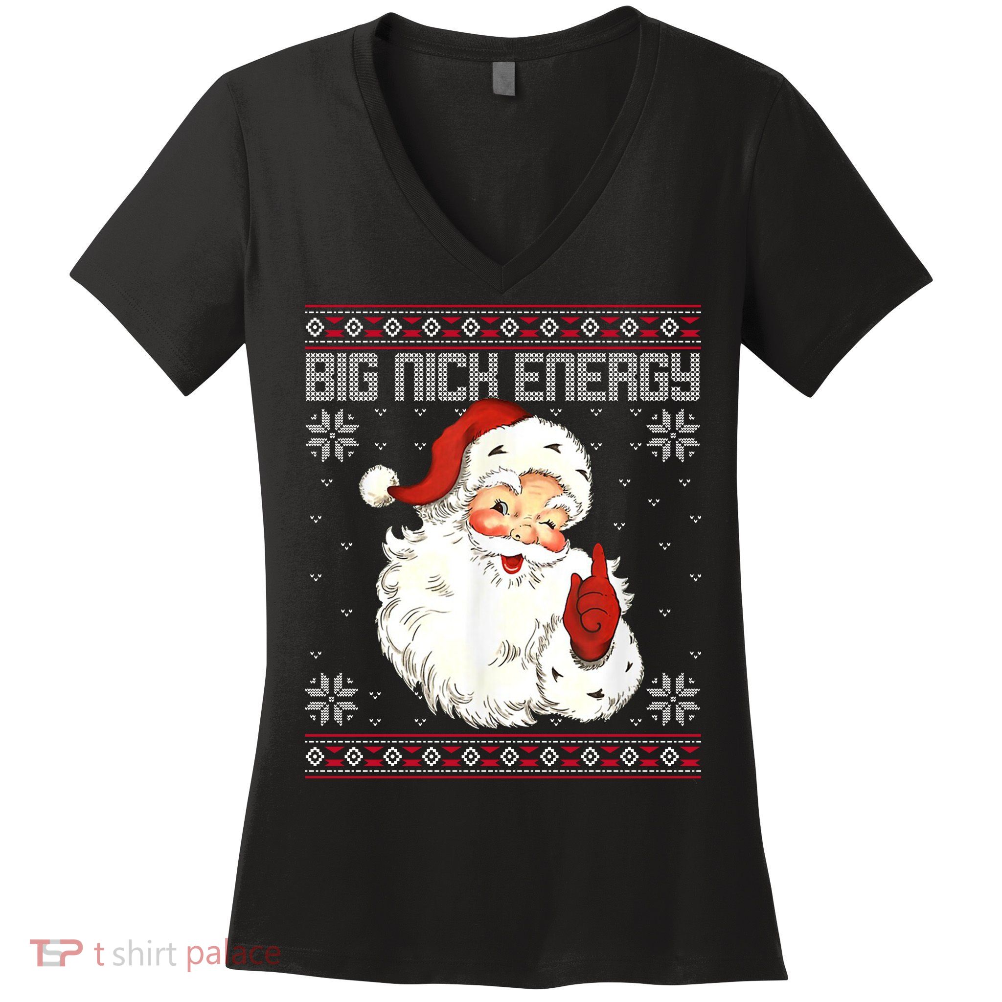 Big Nick Energy Santa Claus Holiday Women's V-Neck T-Shirt