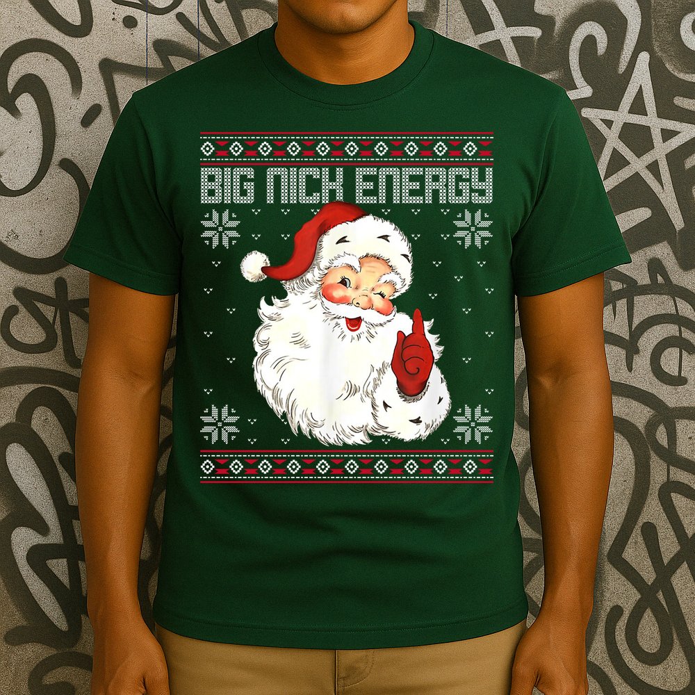 Big Nick Energy Santa Claus Holiday T-Shirt