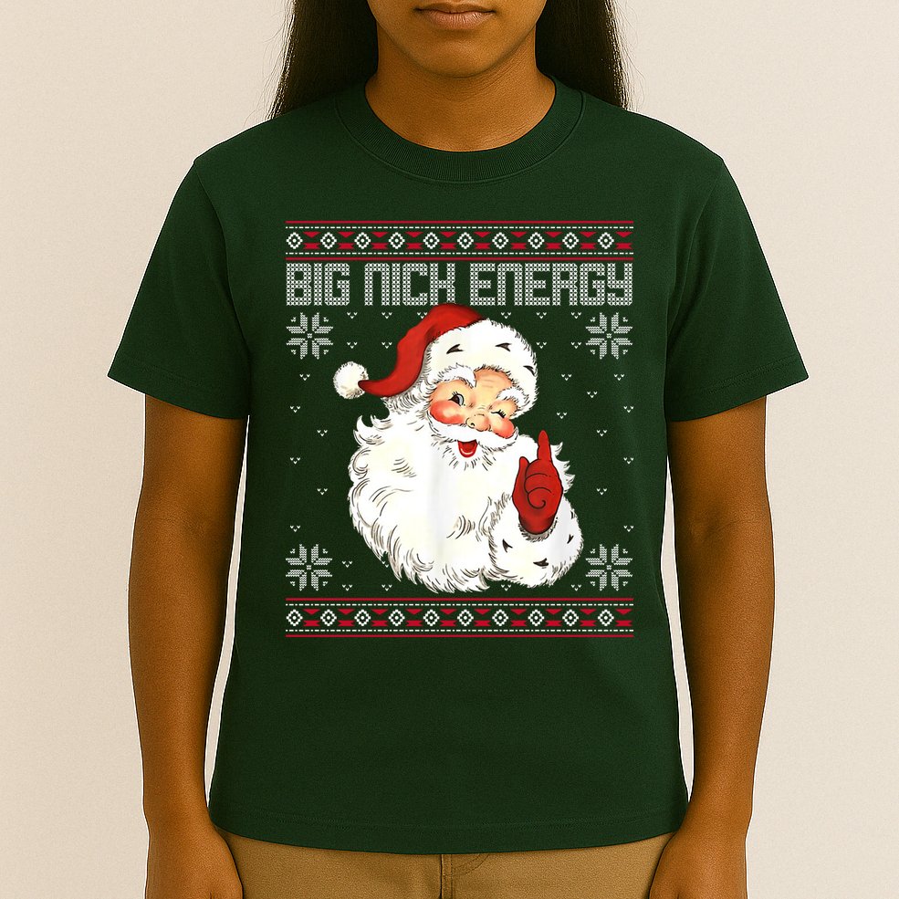 Big Nick Energy Santa Claus Holiday T-Shirt