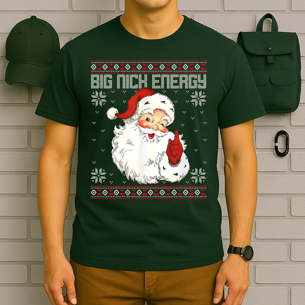 Big Nick Energy Santa Claus Holiday T-Shirt