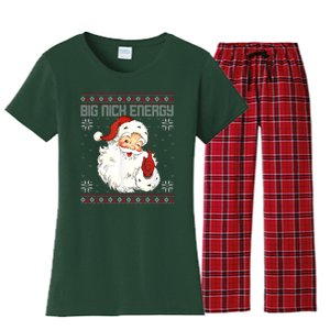 Big Nick Energy Santa Claus Holiday Women's Flannel Pajama Set