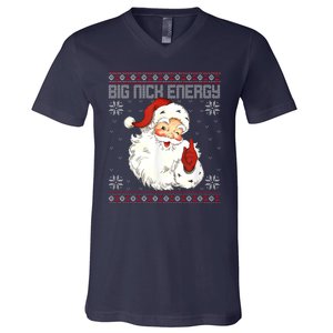 Big Nick Energy Santa Claus Holiday V-Neck T-Shirt