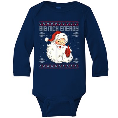 Big Nick Energy Santa Claus Holiday Baby Long Sleeve Bodysuit