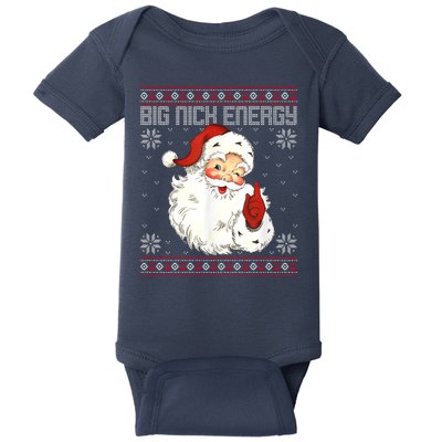 Big Nick Energy Santa Claus Holiday Baby Bodysuit