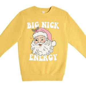 Big Nick Energy Funny Santa Xmas Retro Christmas  Premium Crewneck Sweatshirt