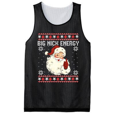 Big Nick Energy Santa Ugly Christmas Sweater Mesh Reversible Basketball Jersey Tank