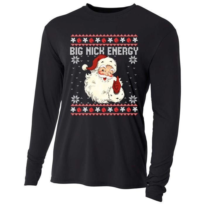 Big Nick Energy Santa Ugly Christmas Sweater Cooling Performance Long Sleeve Crew