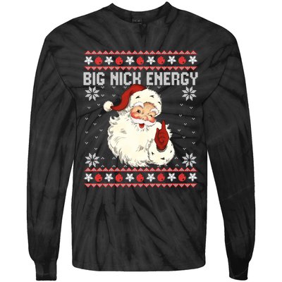 Big Nick Energy Santa Ugly Christmas Sweater Tie-Dye Long Sleeve Shirt