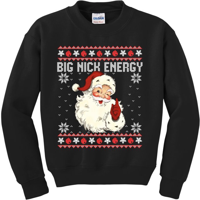 Big Nick Energy Santa Ugly Christmas Sweater Kids Sweatshirt