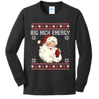 Big Nick Energy Santa Ugly Christmas Sweater Kids Long Sleeve Shirt