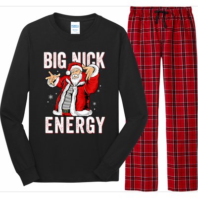 Big Nick Energy Santa Naughty Adult Humor Funny Christmas Gift Long Sleeve Pajama Set