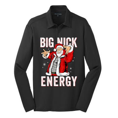 Big Nick Energy Santa Naughty Adult Humor Funny Christmas Gift Silk Touch Performance Long Sleeve Polo