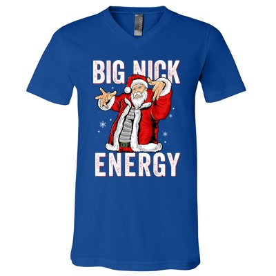 Big Nick Energy Santa Naughty Adult Humor Funny Christmas Gift V-Neck T-Shirt