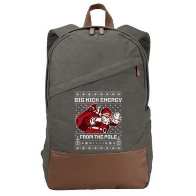 Big Nick Energy Funny Father Christmas Cotton Canvas Backpack