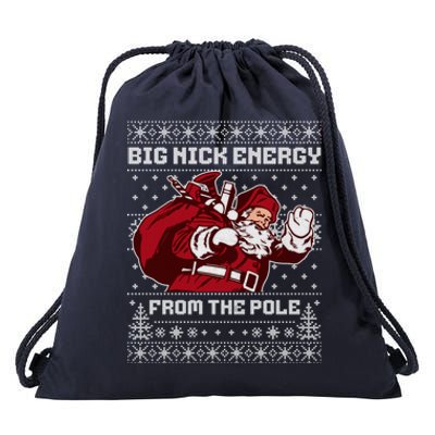 Big Nick Energy Funny Father Christmas Drawstring Bag